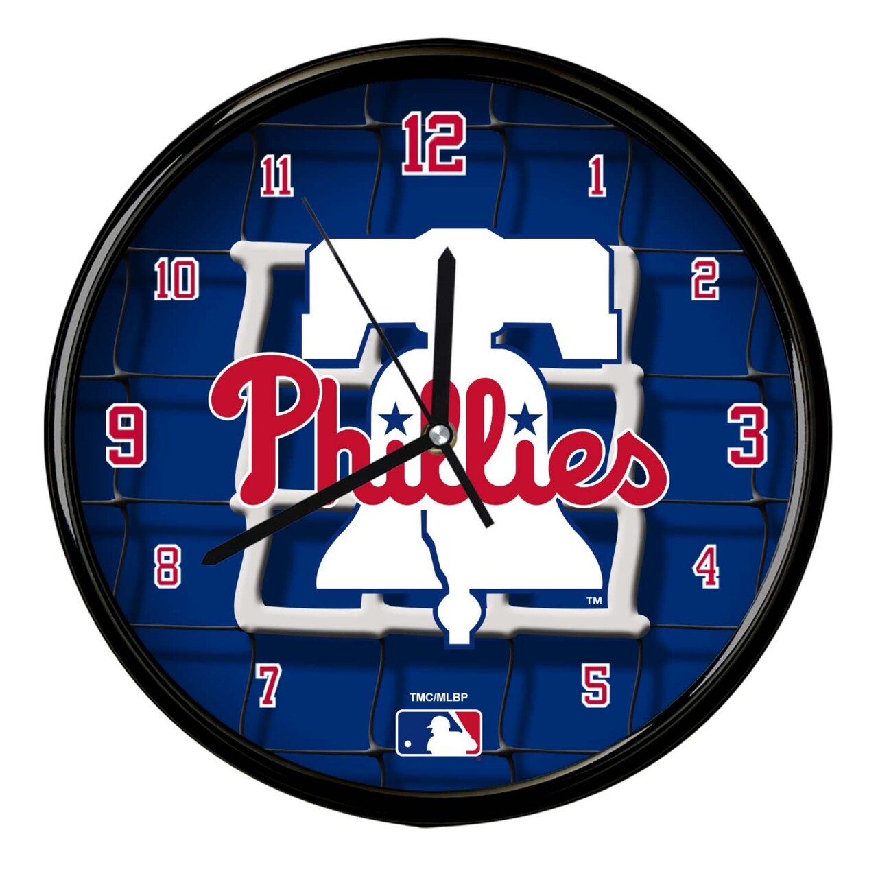 The Memory Company 11.5" Blue and Red MLB Philadelphia Phillies Net Wall Clock
